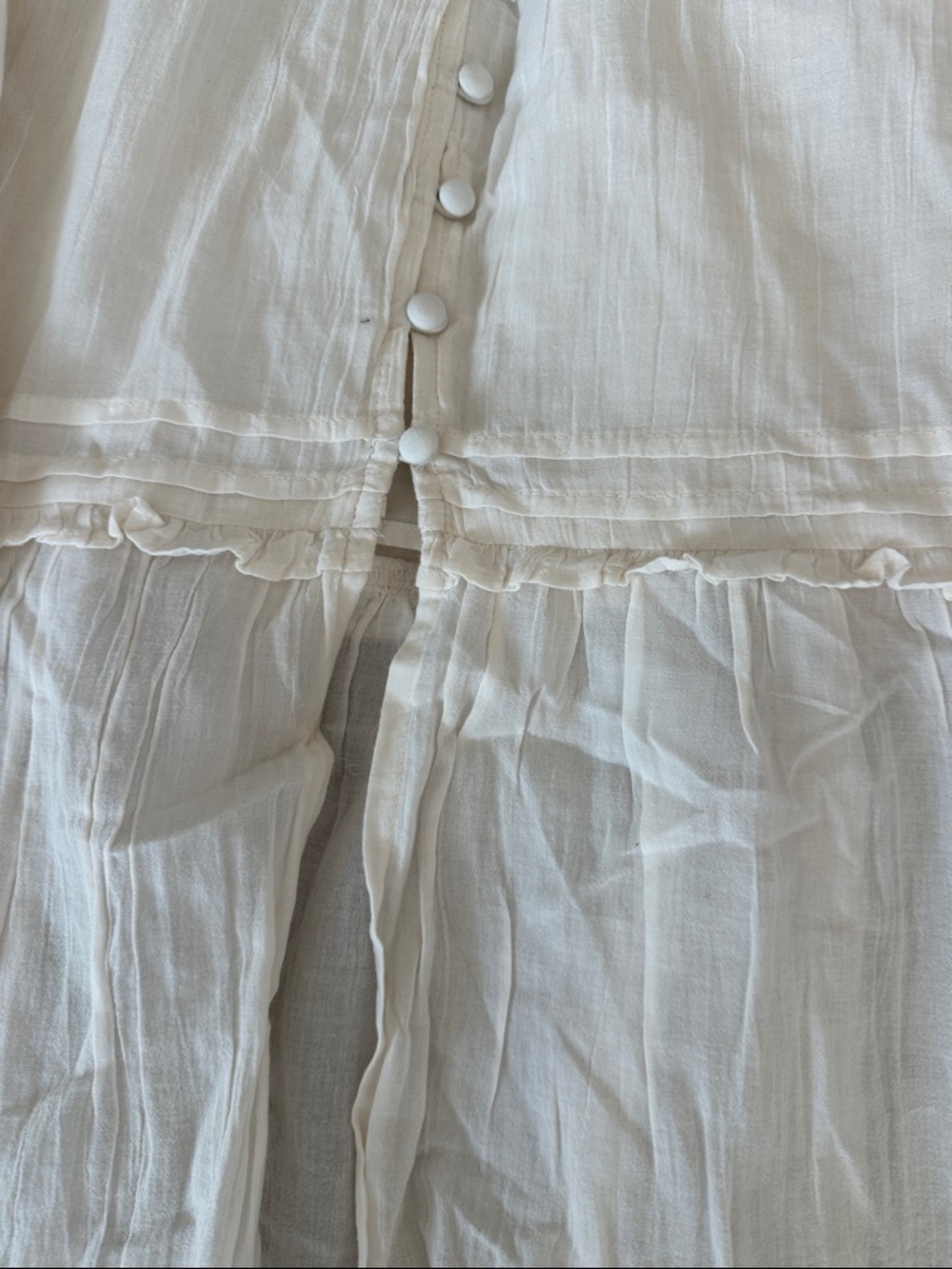 Aerie Bohemian White Tiered Cotton Skirt - Picture 5 of 9